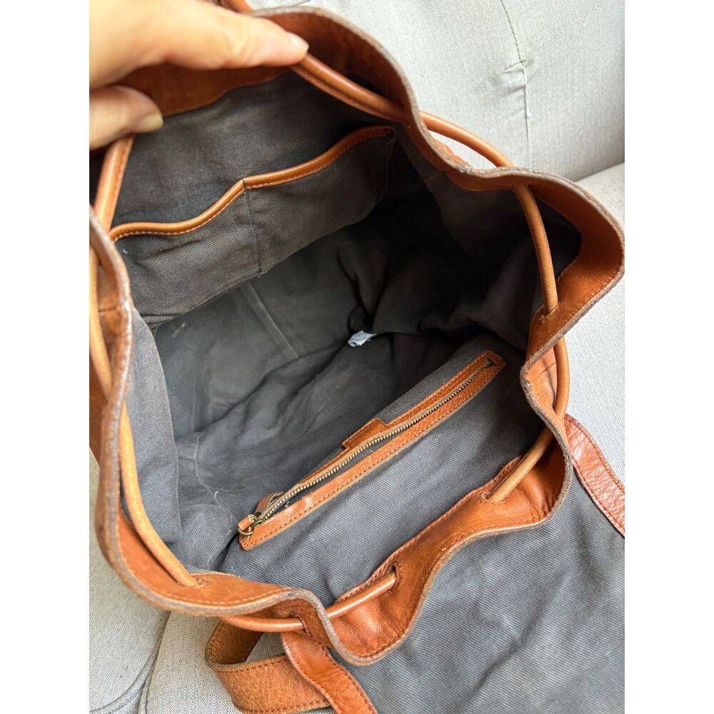 Madewell The Transport Rucksack English Saddle Brown Real Leather Large Backpack - Picture 5 of 8